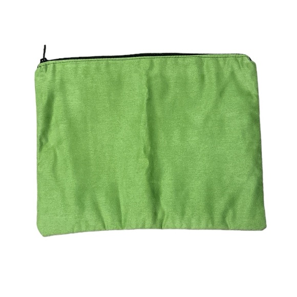 Large Faux Suede Green Pouch - Picture 1 of 3